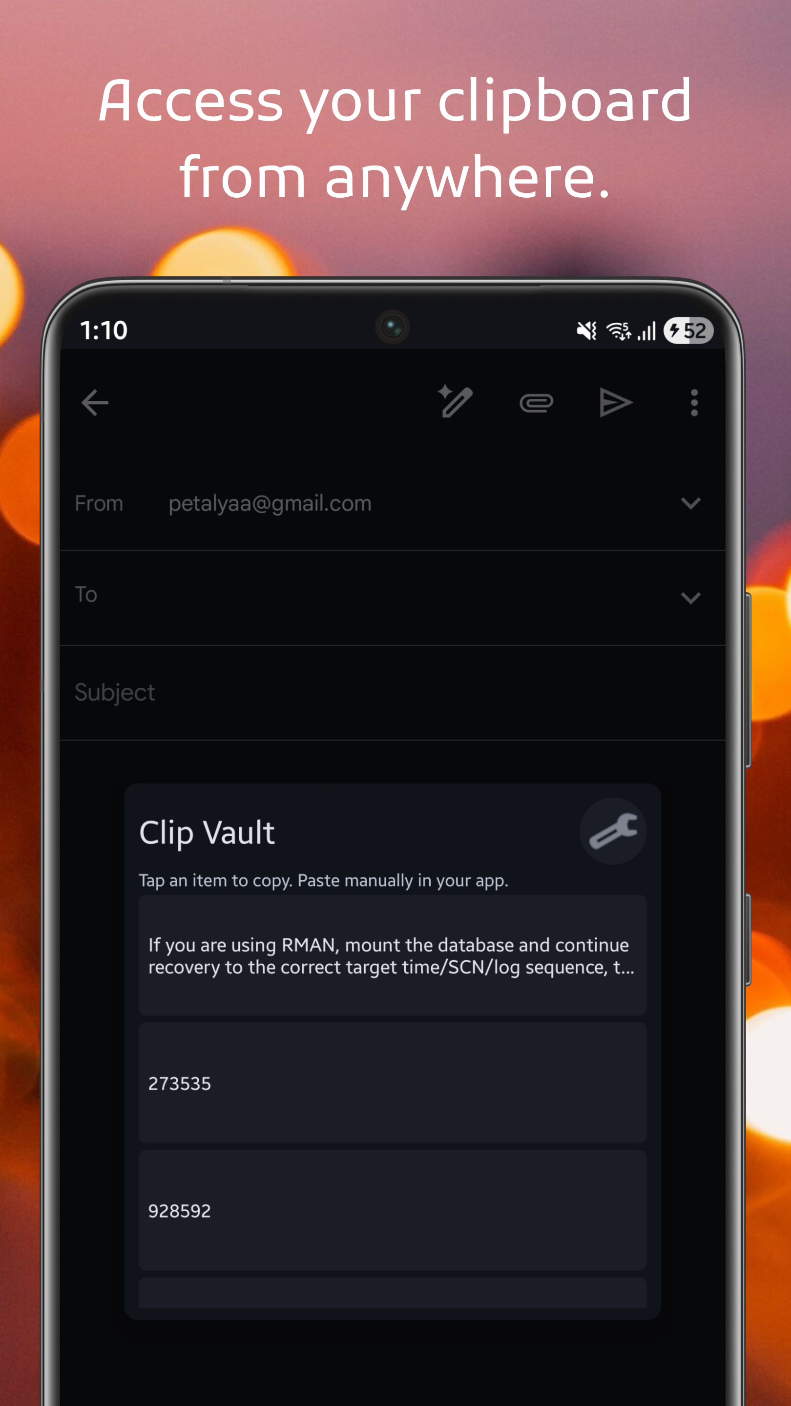 Access your clipboard from anywhere.