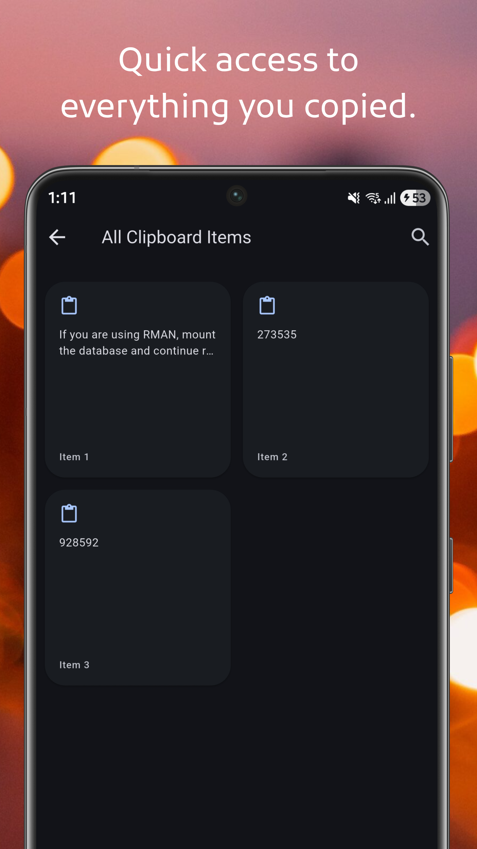 Quick access to everything you copied.